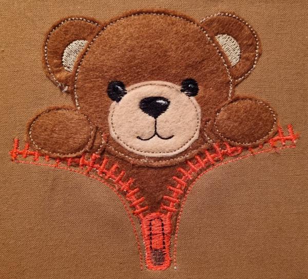 Doodle Applikationsdatei Teddy mit Reissverschluss